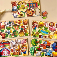 Настільна розвиваюча гра "Панорама: ферма" Ubumblebees (ПСФ130) PSF130 з картками