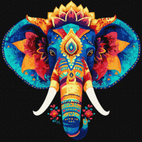 Картина за номерами "Загадковий слон" Ідейка KHO5179, 30х30 см