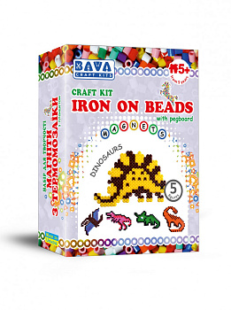 Дитячий набір для творчості. Магніти з термомозаїки "Динозаври" (ТМ-001) TM-001, 5 фігур