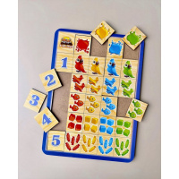 Дерев'яний пазл-сортер "Порівняй та підбери" Ubumblebees (ПСФ108) PSF108 колір та рахунок 