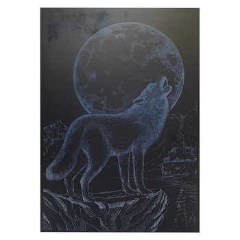 Гравюра А4 "Вовк" ГрА4-9с економ варіант в пакеті 29,7х21 см