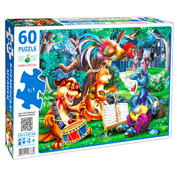 Дитячий пазл "Брати Грімм Бременські музиканти" Енергія Плюс 83880 на 60 елементів