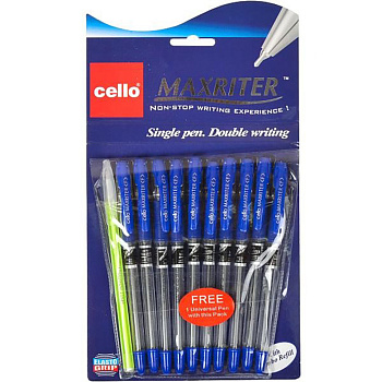 Ручка олійна MAXRITER Cello 727+1(Blue), синя 10 штук в упаковці