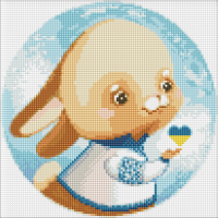 Алмазна мозаїка без підрамника "Зайчик" AMC7879 30х30см 