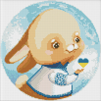 Алмазна мозаїка без підрамника "Зайчик" AMC7879 30х30см 