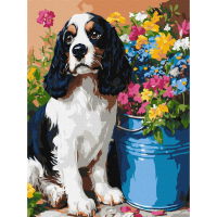 Картина за номерами "Милий спанієль" Ідейка KHO6672 30х40 см                                      