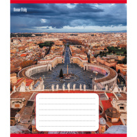 Зошит учнівський "Панорама міста" 012-510201C-3 в косу лінію, 12 аркушів