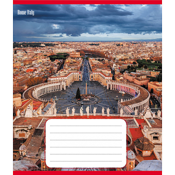 Зошит учнівський "Панорама міста" 012-510201C-3 в косу лінію, 12 аркушів