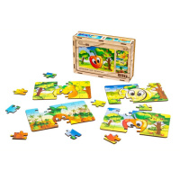 Дитячий дерев'яний пазл Фрукти 4 в 1 Puz-84681, 80 елементів