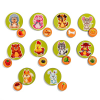 Дерев'яний дитячий сортер "Хто що їсть" (ПСД276) PSD276 на липучках