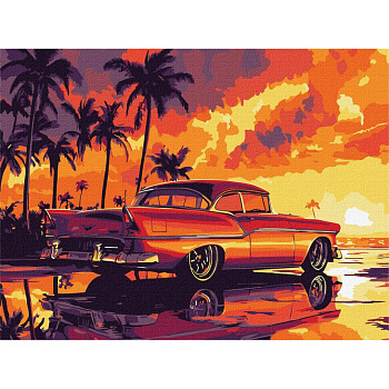 Картина за номерами "Ретро захід сонця" ©art_selena_ua KHO6389, 30х40 см