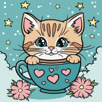 Картина за номерами "Чудовий котик" ©art_selena_ua KHO6280, 25х25 см
