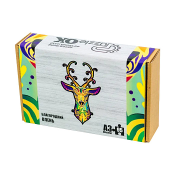 Фігурний дерев'яний пазл "Благородний олень" PuzA3-00730, 95 деталей