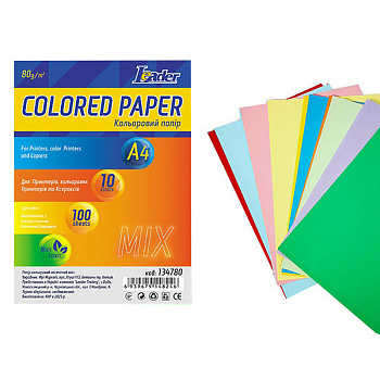 Набір кольорового паперу А4 134780, 100 аркушів