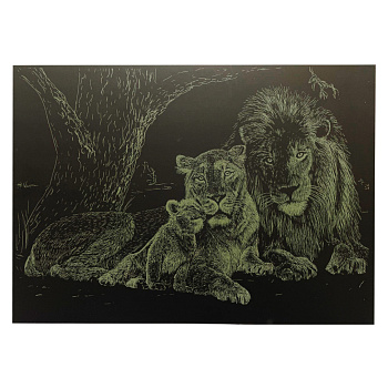 Гравюра А4 "Лев" ГрА4-3з економ варіант в пакеті 29,7х21 см