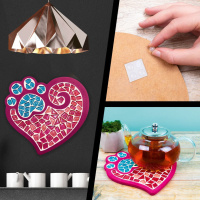 Набір для творчості скляна мозаїка "Лапа з серцем" MA2032, 2 рівень