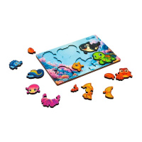 Дерев'яний пазл-вкладиш "Розумний світ: Морські друзі" Puz-88748 А5, 18 елементів