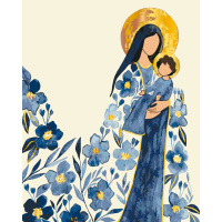 Картина за номерами "Богородиця" 16527-AC з металізованими фарбами 40х50 см