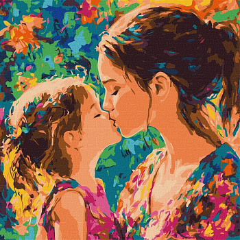Картина за номерами "Материнський поцілунок" ©art_selena_ua KHO8577, 40х40 см
