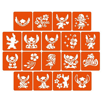 Набір трафаретів для біо-тату "Ліло і Стіч" lilo_stich_5x5_18_1