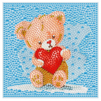 Алмазна мозаїка "Ведмедик Тедді" DM5003 з рамкою 15х15 см
