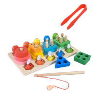 Дитяча дерев’яна іграшка "Пірамідка-сортер" C9417 рибалка, вкладиші