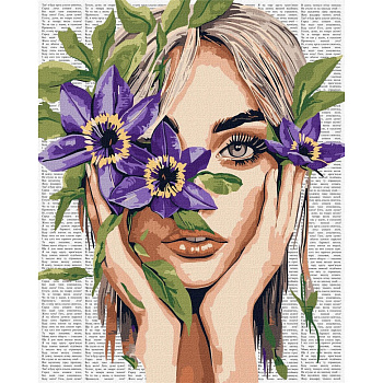 Картина за номерами "Барвиста поезія: Клематис" ©art_selena_ua KHO8582, 40х50 см 