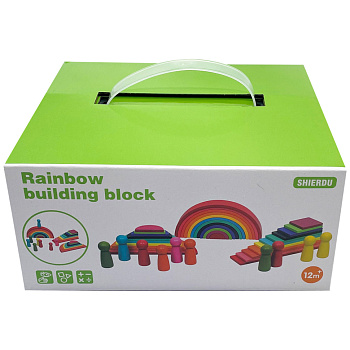 Дитяча дерев'яна іграшка сортер 4 в 1 "Радуга" C15016 