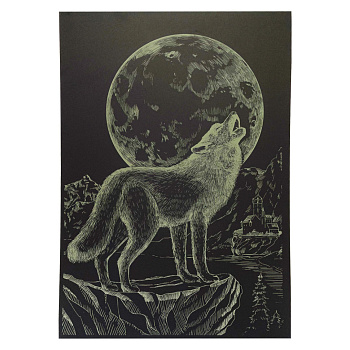 Гравюра А4 "Вовк" ГрА4-9з економ варіант в пакеті 29,7х21 см