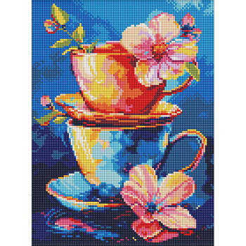 Алмазна мозаїка без підрамника "Таємниця чаювання" AMC8038, 30х40 см                                