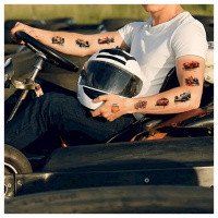 Набір тимчасових татуювань "Гоночні автомобілі" racing-cars-10-01 розмір 12х7 см