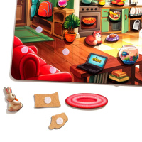 Дерев'яний пазл-вкладиш "Наведи лад в кімнаті та нагодуй Ваню" (ПСД271) PSD271