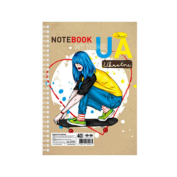 Блокнот "My home UA-1" А5 АП-1901-5, 40 сторінок, пружина збоку