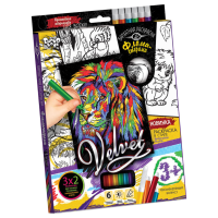 Набір для творчості Оксамитова розмальовка фломастерами VLV-01, 10 видів