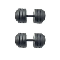 Гантелі складальні композитні в пластиковій оболонці Rock Pro 2 шт по 19 кг NE-PL-G-019-2