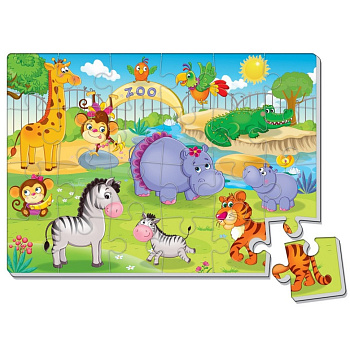 Дитячий м'який пазл "Зоопарк" VT1102-17, 24 елемента