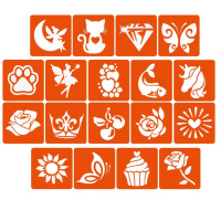 Набір для біо-тату "Для дівчаток #4 - гліттер" set-girls-4-glitter 18 трафаретів