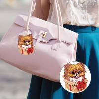 Набір брелків для алмазної мозаїки "Собачки" BR33, 5 штук