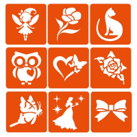 Набір для біо-тату "Для дівчаток #3 - гліттер" set-girls-3-glitter 9 трафаретів