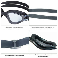 Окуляри для плавання Quest Swimming NE-PL-800-G сірі