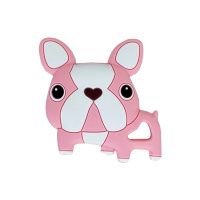 Силіконовий прорізувач "Бульдожка" MGZ-0414(Pink) рожевий, 8х1х8 см