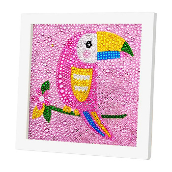 Алмазна мозаїка для дітей Папуга A5501D рамка 17,5-17,5 см