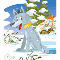 Дитяча книжка "Лисичка-сестричка і вовк-панібрат" 1722017 аудіосупровід, 10 сторінок