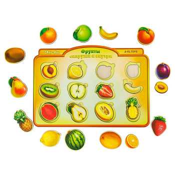 Дерев'яний пазл-вкладиш "Фрукти у розрізі" Ubumblebees (ПСД136) PSD136 сортер