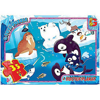 Дитячий пазл "Подорож до Північного Полюсу" GF03 постер 35 елементів
