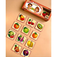 Настільна розвиваюча гра-пазл "Фрукти" Ubumblebees (ПСФ075) PSF075, 12 картинок-половинок