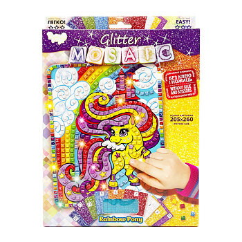 Креативна творчість "Блискуча мозаїка: Rainbow Pony" БМ-02-04, 20.6х26 см