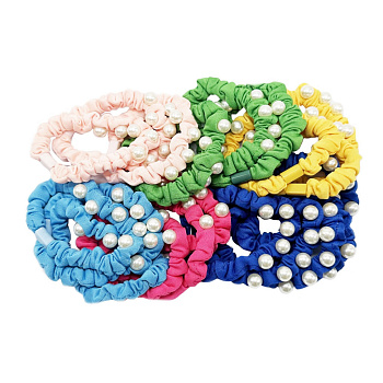 Набір резинок для волосся 0303-1078 різнокольорові, 18 штук, з намистиною