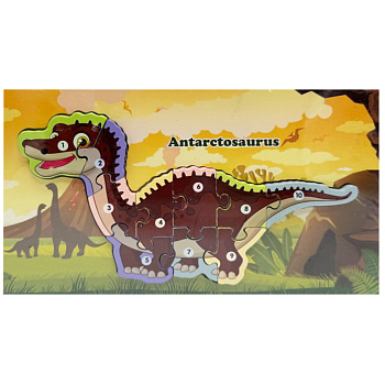 Дерев'яний пазл-вкладиш "Antarctosaurus" MD 1924-4, 10 елементів