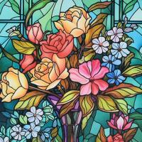 Алмазна мозаїка "Барви вітражу" DEEX16285 не повна викладка 30х30 см 